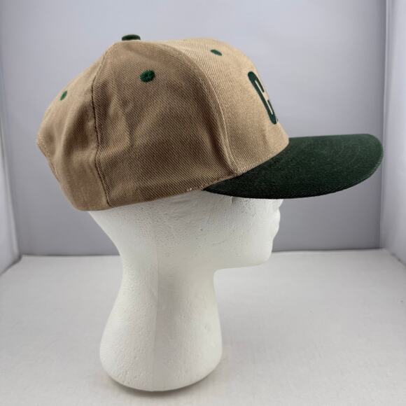 Caterpillar CAT Logo Brown Green Snapback Trucker Hat Adjustable - Picture 2 of 6